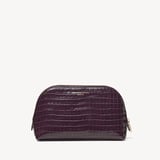 Classic Makeup Case Deep Shine Fig Small Croc