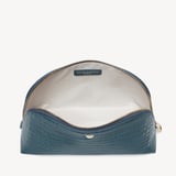 Classic Toiletry Bag Deep Shine Peacock Blue Small Croc