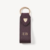 Small Leather Loop Keyring Fig Pebble
