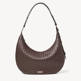 Soho Large Crescent Chocolate Woven Leather