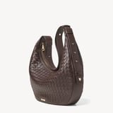 Soho Large Crescent Chocolate Woven Leather