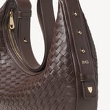 Soho Large Crescent Chocolate Woven Leather