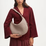 Soho Large Crescent Moleskin Woven Leather