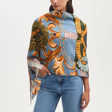 Merino & Silk Stole Heritage Blue Signature Shield