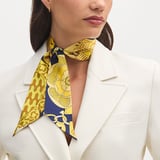 Skinny Silk Scarf Navy Pure Silk