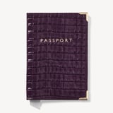 Passport Cover Deep Shine Fig Small Croc