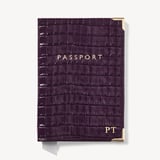Passport Cover Deep Shine Fig Small Croc