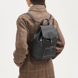 Hudson Small Backpack Black Milled Pebble