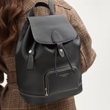 Hudson Small Backpack Black Milled Pebble