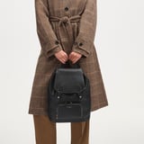 Hudson Medium Backpack Black Milled Pebble