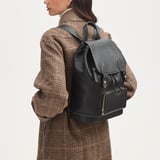 Hudson Medium Backpack Black Milled Pebble