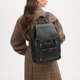 Hudson Medium Backpack Black Milled Pebble