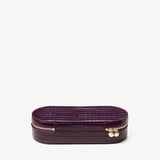 Jewellery & Watch Travel Case Deep Shine Fig Small Croc