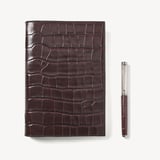 A5 Refillable Journal & Pen Set Deep Shine Amazon Brown Croc