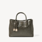 Midi London Tote Evergreen Woven Leather