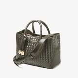 Midi London Tote Evergreen Woven Leather
