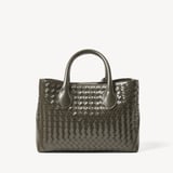 Midi London Tote Evergreen Woven Leather