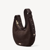 Soho Small Crescent Chocolate Suede