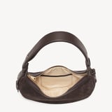 Soho Small Crescent Chocolate Suede