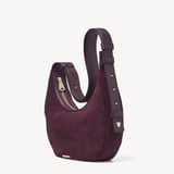 Soho Small Crescent Rich Claret Suede