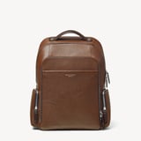 Zipped Leather Backpack Tobacco Pebble