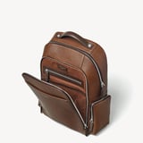 Zipped Leather Backpack Tobacco Pebble
