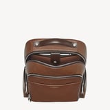 Zipped Leather Backpack Tobacco Pebble