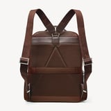 Zipped Leather Backpack Tobacco Pebble