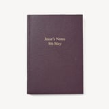 A5 Leather Bound Notebook Fig Pebble