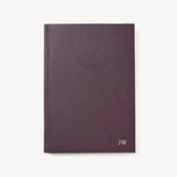 A5 Leather Bound Notebook Fig Pebble