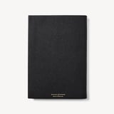 A5 Leather Bound Notebook Black Pebble