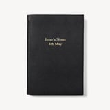 A5 Leather Bound Notebook Black Pebble