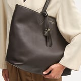 Hudson Tote Chocolate Milled Pebble