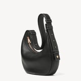 Soho Small Crescent Black Milled Pebble