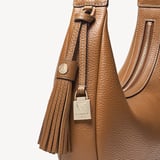 Soho Small Crescent Tan Milled Pebble