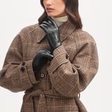 Women's Cashmere Lined Leather Gloves Black Nappa