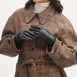 Women's Cashmere Lined Leather Gloves Black Nappa