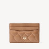 Slim Credit Card Holder Caramel Quilted Nappa