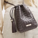 Soho Crossbody Pouch Chocolate Woven Leather