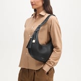 Soho Small Crescent Black Milled Pebble