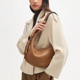 Soho Small Crescent Tan Milled Pebble