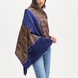 Merino & Silk Stole Leopard Print
