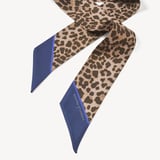Skinny Silk Scarf Leopard Print Pure Silk