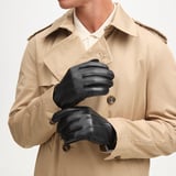 Men's Cashmere Lined Leather Gloves Black Nappa