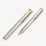 Regent Pen & Pencil Set Sterling Silver 925 with 23ct Gold