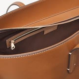Zipped East West Tote with Shield Charm Smooth Tan