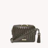 Camera Crossbody Evergreen Woven Leather