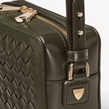 Camera Crossbody Evergreen Woven Leather