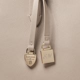 Zipped East West Tote with Shield Charm Moleskin Soft Saffiano