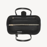 London Tote Black Deep Shine Woven Leather